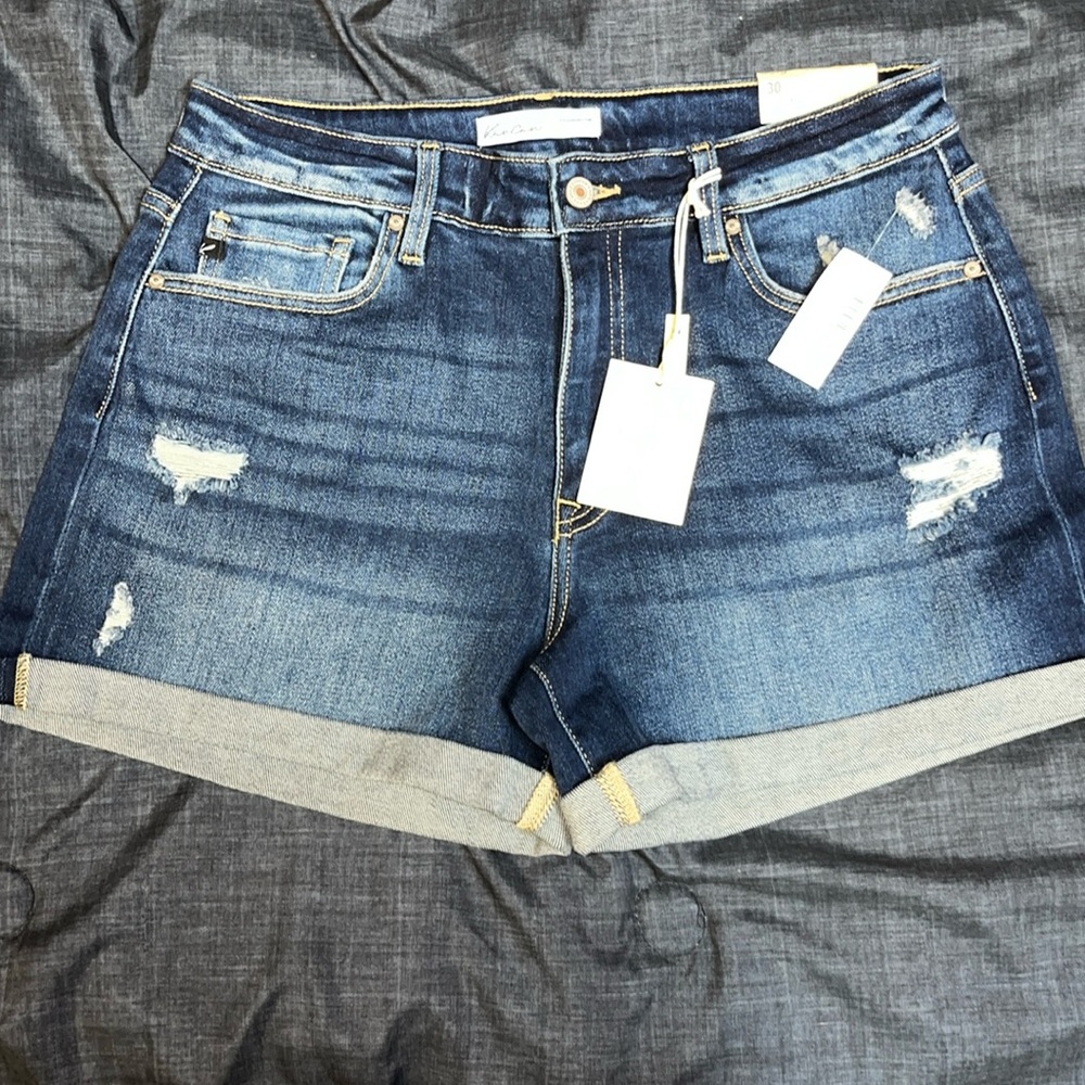KanCan Women’s High Rise Boyfriend Style Shorts